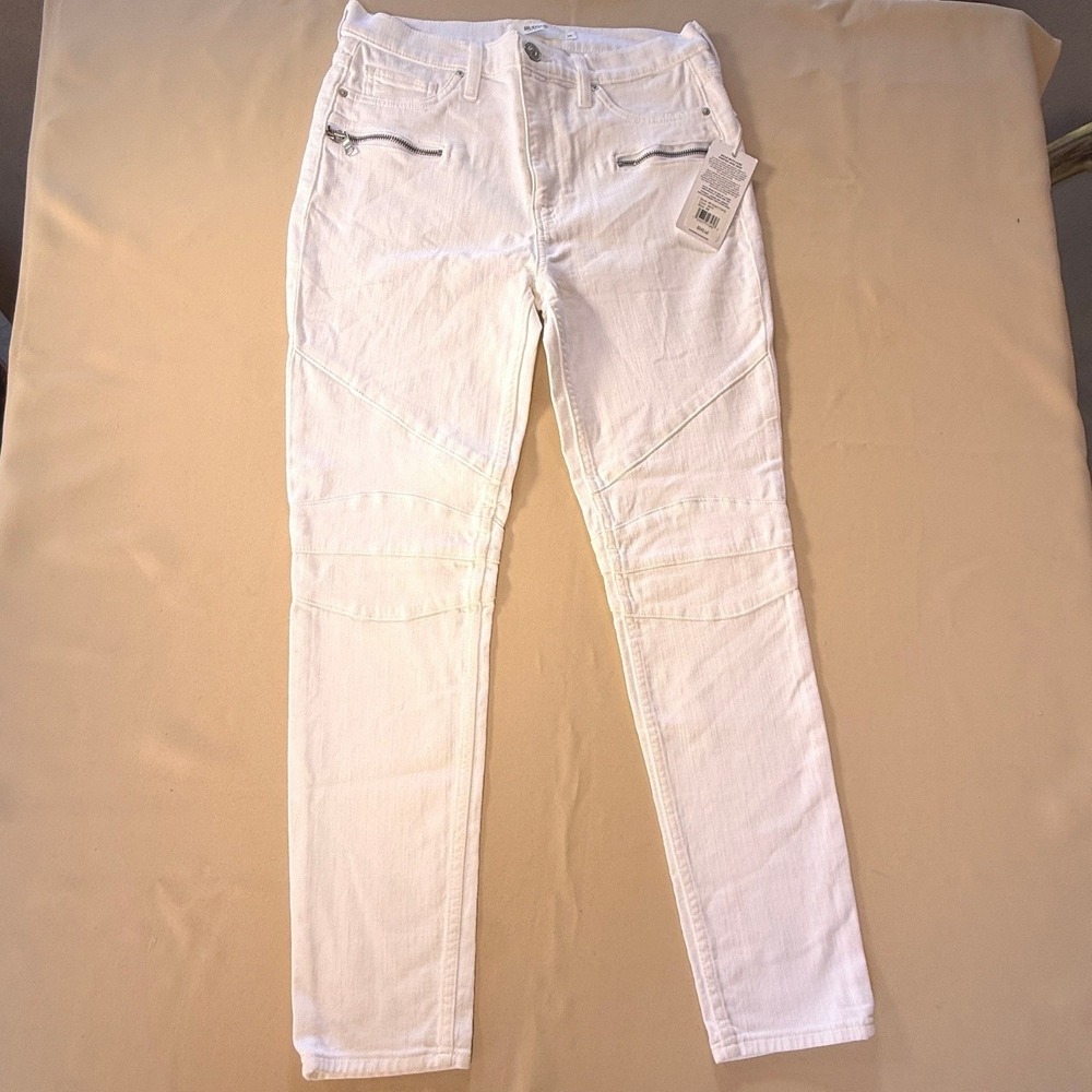 Hudson White Moto Skinny Jeans Zipper Detail WHA4277DP2 Womens 28 NWT